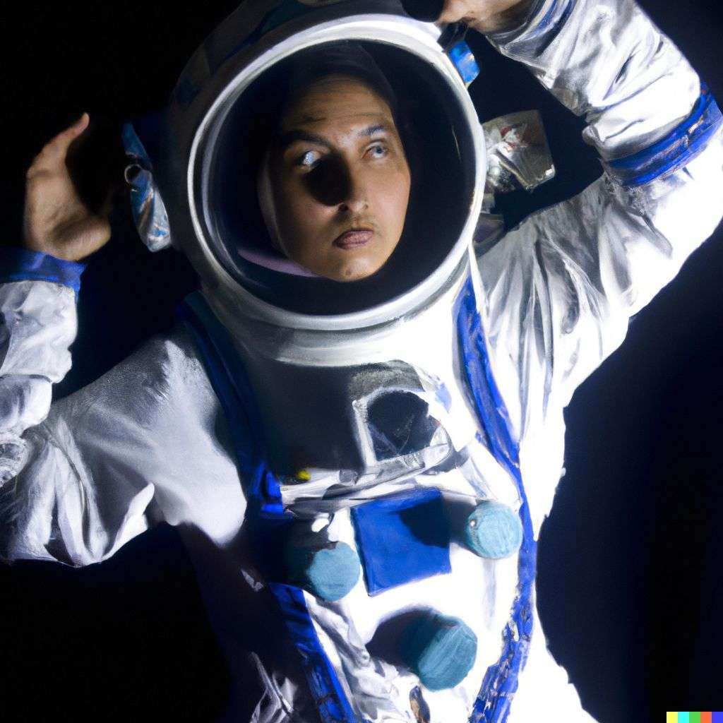 an astronaut, photograph, backlit lighting